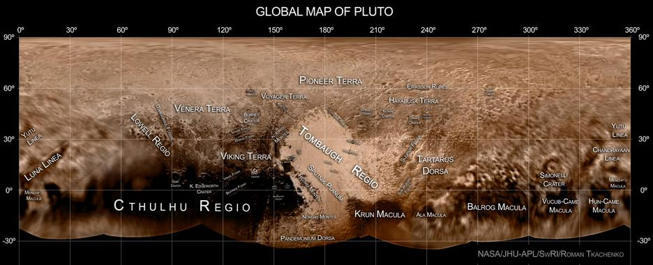 Map of Pluto